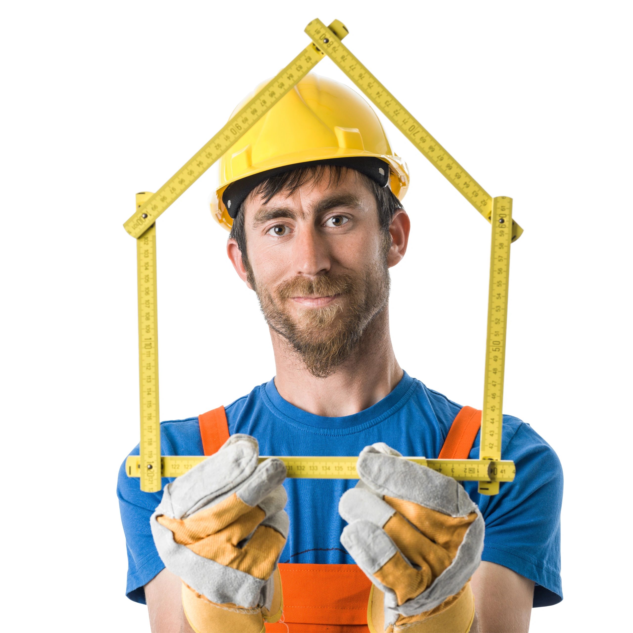 Worker portrait in safety helmet